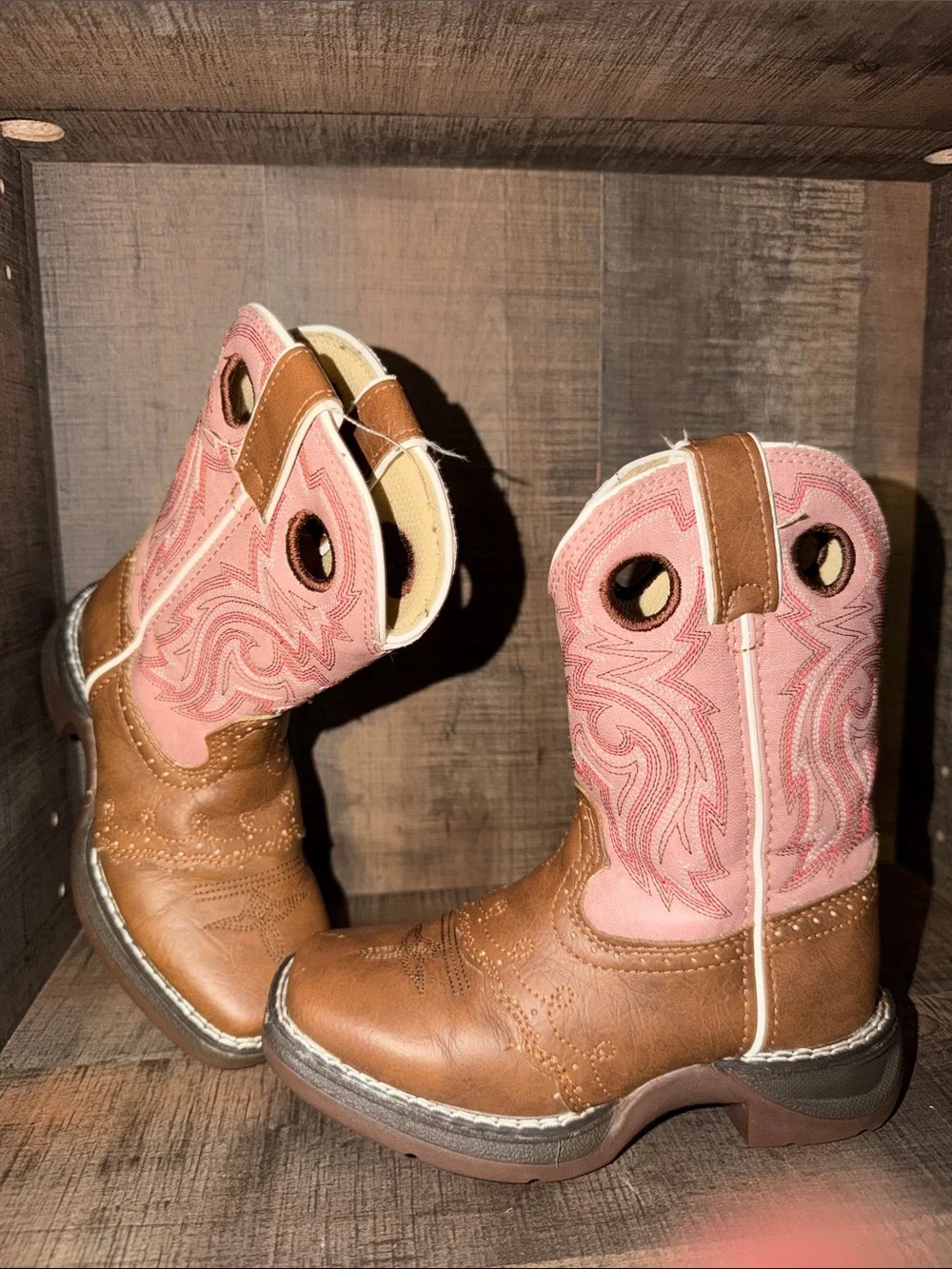 DURANGO  Pink and Brown Western Boots - Toddlers-size 10